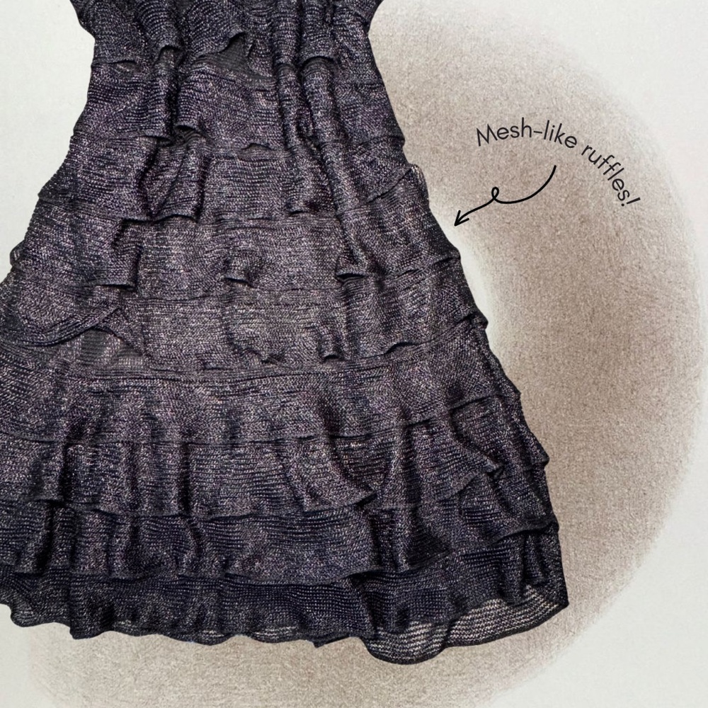 Black One-Shoulder Ruffles Dress - Picture 3 of 3